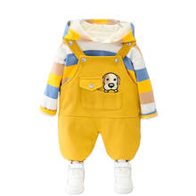 Novo inverno bebê meninos roupas crianças grosso hoodies macacão 2 pçs/set criança meninas traje infantil conjuntos de roupas 2024 - compre barato