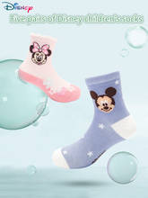 Disney-Calcetines de algodón para bebé y niña, calcetín de malla transpirable, sección fina, dibujos animados de Mickey y Minnie 2024 - compra barato