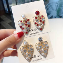 2019 Trendy Elegant Girls Pearl Earrings Korea Style Personality Heart Shape Ear Accessories Statement Jewelry Gift For Women 4 2024 - buy cheap