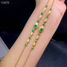 gorgeous green emerald bracelet for women fine jewelry real 925 silver natural gem with certificate birthday gift gold plated 2024 - buy cheap