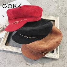 COKK Corduroy Beret Female Flat Flat Cap Hats For Women Newsboy Cap British Style Beret Boina Feminina Gorras Spring Autumn Bone 2024 - buy cheap