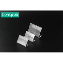 L-shape Clear Acrylic Tag Stand Desktop Menu Price Name Sign Label Display Holder 4 X 2cm 50pcs 2024 - buy cheap