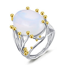 Inlaid Moonstone Ring Plated Gold Color Separation Ornament 2024 - compre barato