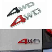 Pegatina de Metal para la parte trasera del coche 4x4 RC 4WD, insignia cromada 3D, emblema, insignia, calcomanía, decoración para el coche, estilo 4WD, Rojo 2024 - compra barato