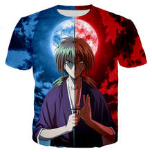 Camiseta estampa 3d anime tubo kenshin, camiseta masculina/feminina nova moda legal estampa 3d, camiseta unissex estilo casual streetwear 2024 - compre barato