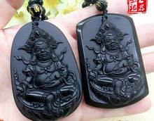 Obsidian God of wealth pendant men's and women's jadees pendant Tibetan Buddhist Talisman 2024 - buy cheap