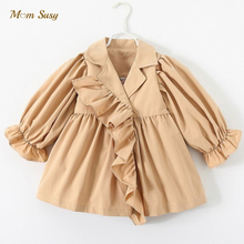 Mom Susy Fashion Baby Girls Cotton Trench Jacket Ruffle Infant Toddler Kid Coat Spring Autumn Child Jacket Dust Coat 1-7T 2024 - buy cheap