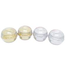 Caja de crema cosmética para ojos, frasco de cristal redondo pequeño de 5G y 5ML, dorado brillante y brillante, 50 unids/lote 2024 - compra barato