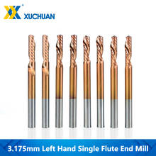 Single Flute End Mill CNC Router Bit 3.175mm Shank Left Hand TiN Coating Metalworking Tool Carbide End Mill Spiral Router Bit 2024 - buy cheap