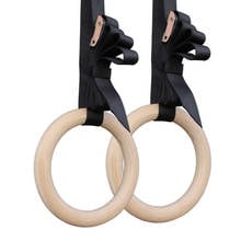Художественные гимнастические кольца, деревянные тренировочные кольца для фитнеса и тренировок, оборудование для мышц с ремнями с пряжкой для домашнего спортзала 2022 - купить недорого