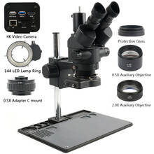 Microscopio Trinocular simul-focal, microscopio estéreo 3.5X-90X + imx334 4K, HDMI, WIFI, USB 3,0, montaje Industrial C, cámara de vídeo 2024 - compra barato