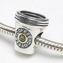Authentic S925 Silver  DIY Jewelry Coffee Charm fit Pandora Bracelet Bangle 2024 - buy cheap