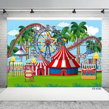 Roller Coaster Circus Carnival Photo Backdrop Vinyl Backgrounds for Baby Shower Children Birthday Photocall Photography Props 2024 - buy cheap