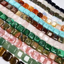 Contas facetadas 40cm quadradas, 33 peças contas de pedra natural para fazer joias faça você mesmo colar pulseira acessórios 2024 - compre barato