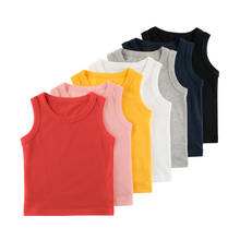 Summer Children's Solid Color Vest Boy Shirt Grey Pink Yellow Black Baby Boy 24m Vest Children's Clothing 2024 - buy cheap