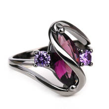 Модные Роскошные винтажные красочные кольца с фиолетовым цирконием и кристаллом для женщин кольца из нержавеющей стали обручальные ювелирные изделия 2019 2024 - купить недорого