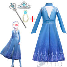 Disfraz de princesa de la nieve para niños de 4 a 10 años, ropa para Halloween, Carnaval, Cosplay, vestidos para niñas, fiesta de cumpleaños 2024 - compra barato
