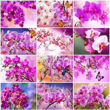 5D DIY Diamond Embroidery Orchid Full Drill Square Mosaic Diamond Painting Flowers Cross Stitch Crafts Kit Home Decor Gift 2024 - buy cheap