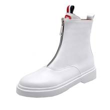 Big Size     boots women shoes ankle boots for women ladies boots shoes woman winter Front zipper round head flat heel 2024 - buy cheap