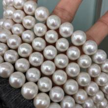 9-11mm Big Size White Color Edison Pearl Necklace Real Freshwater Pearl Strand String 39cm Long 2024 - buy cheap