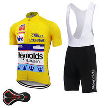 Yellow Reynolds cycling jersey set ropa ciclismo triathlon cycling clothing maillot ciclismo gel pad bib shorts bike Kit 2024 - buy cheap