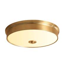 European Style LED Ceiling Lamps Simple Luxury Dining Room Bedroom Study Lighting Fixture Round Full Copper Ceiling Mounted Lamp 2024 - buy cheap