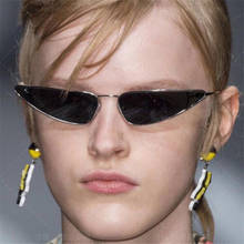 Gafas de sol clásicas con forma de ojo de gato para mujer, anteojos de sol con montura de Metal, de diseño de marca, con forma triangular, Retro 2024 - compra barato