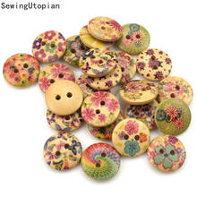 50PCS 2 Holes Mixed Flower Sewing Accessories Wooden Buttons for Clothes Knitting Crafts Scrapbooking DIY Needlework Decoration 2024 - buy cheap