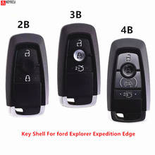KEYECU-carcasa de llave de coche remota inteligente, 2/3/4 botones, para Ford Fusion Explorer Expedition Edge F150 F250 F350, con hoja de emergencia 2024 - compra barato
