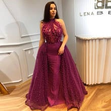 High Neck African Women Overskirt Illusion Design Mermaid Prom Dresses Long Flower Crystal robe de soiree Evening Dress 2024 - buy cheap