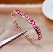 Wedding Bracelet Natural And Real Ruby bangle Bracelet Solid S925 Sterling Silver For Women Color GemFine Jewelry 2024 - buy cheap