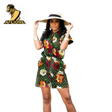 2021 Summer African Clothes For Women Ankara Style Short Sleeve 2 Piece Sets Womens Outfits Shorts And T-shirt Batik Pure Cotton 2024 - buy cheap