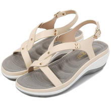 Sandalias de playa para mujer, zapatos de talla grande 44, cuñas informales de Gladiador, q43 2024 - compra barato