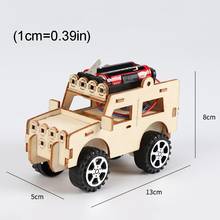 Blocos de modelo de carro elétrico de madeira diy crianças montagem brinquedo ciência experimento kit presente educacional 2024 - compre barato