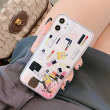 Luxury Quicksand Shining Dynamic Cosmetic Lipstick Phone Case For iPhone 11 12 Pro XS Max XR X 8 7 Plus Fashion girl Cover Coque 2024 - buy cheap