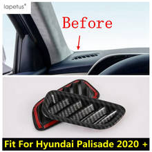 Painel de ar condicionado saída ventilação quadro decoração capa guarnição fibra carbono olhar acessórios para hyundai palisade 2020 2021 2024 - compre barato