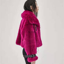 Vintage fluffy faux fur coat women Short furry fake fur winter outerwear pink coat 2020 autumn casual party overcoat 2024 - buy cheap