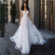 LORIE Boho Lace Wedding Dress Cap Sleeves A-Line Appliques Train  Princess Bridal Gowns Custom Made Vestido de Novia 2024 - buy cheap