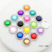 10pcs 15mm Round Pebble Rhinestone Flat Back Buttons Wedding Clothing Gift Box Female Decorative Buttons DIY Jewelry Accessories 2024 - buy cheap