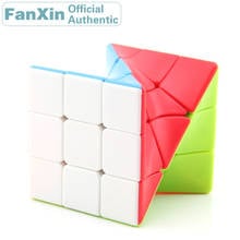 Fanxin-cubo mágico profissional torcido com 3x3x3, quebra-cabeça educacional para estimular o cérebro, brinquedo antiestresse 2024 - compre barato