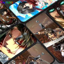Funda negra brillante de Anime attack on Titan para Xiaomi Redmi 10X, 9C, 9A, 9 GO, K20, 8A, 8, 7A, 7 S2, 6A, 6, 5, 4X, Pro, 5G 2024 - compra barato