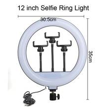 12 30cm anel de luz led selfie regulável youtube foto vídeo câmera telefone maquiagem ao vivo venda por atacado 2024 - compre barato