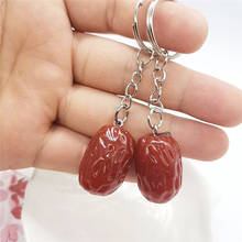 Lovely Imitation Fruit Keychain Pendant Unique Jewelry Food Red Dates Jujube Keyring Girls Backpack Ornament Couple Pendant Gift 2024 - buy cheap