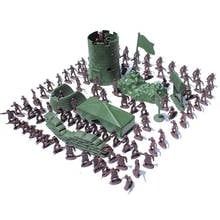 100pcs Painted Army Combat Game Toys Soldier Figures Set Kids Collections 2024 - buy cheap