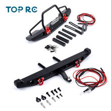 High Quality 1:10 1/10 RC Rock Car Metal Front Bumper with Led Light for Axial SCX10 90046 90047 Traxxas TRX-4 RC Crawler 2024 - buy cheap