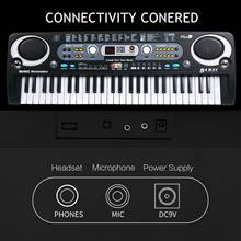 Portable Keyboard Piano 61 Keys Digital Music Key Board with Microphone EU Type 2024 - buy cheap