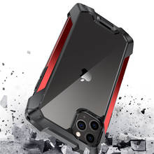 Capa de proteção transparente para celular, capas de metal e alumínio acrílico para apple iphone 11 pro max airbag à prova de choque 2024 - compre barato