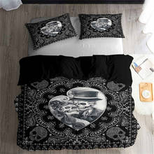 HELENGILI 3D Bedding Set Skull Print Duvet Cover Set Lifelike Bedclothes with Pillowcase Bed Set Home Textiles #KL-45 2024 - buy cheap