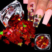 RIKONKA Holographic Maple Leaf Nail Art Glitter Flakes Leaves Shape Chameleon Nail Sequins Fall Nail Designs 2024 - buy cheap