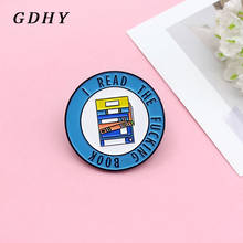 GDHY Read Book Enamel Pin Custom Blue Round Brooch,I Read The Book,Brooches Clothes Lapel Blue  Badge Read lovers Jewelry Gift 2024 - buy cheap